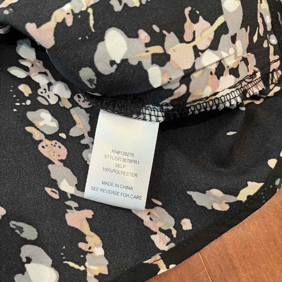 Anthro Daniel Rainn Black Tank Top Blouse Splatter Floral Print Sleeveless‎ Sz S - Picture 4 of 6